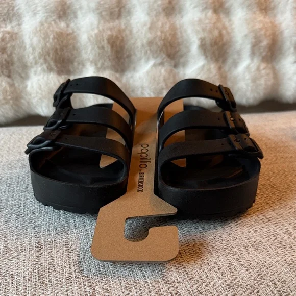Papillio by Birkenstock Black Triple-Strap Slide Sandals - Picture 2 of 8